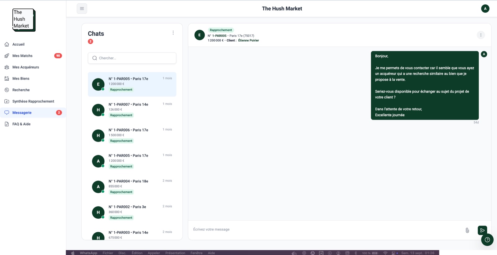 App pro — Messagerie sécurisée